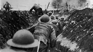 Soldados en trincheras durante la Primera Guerra Mundial